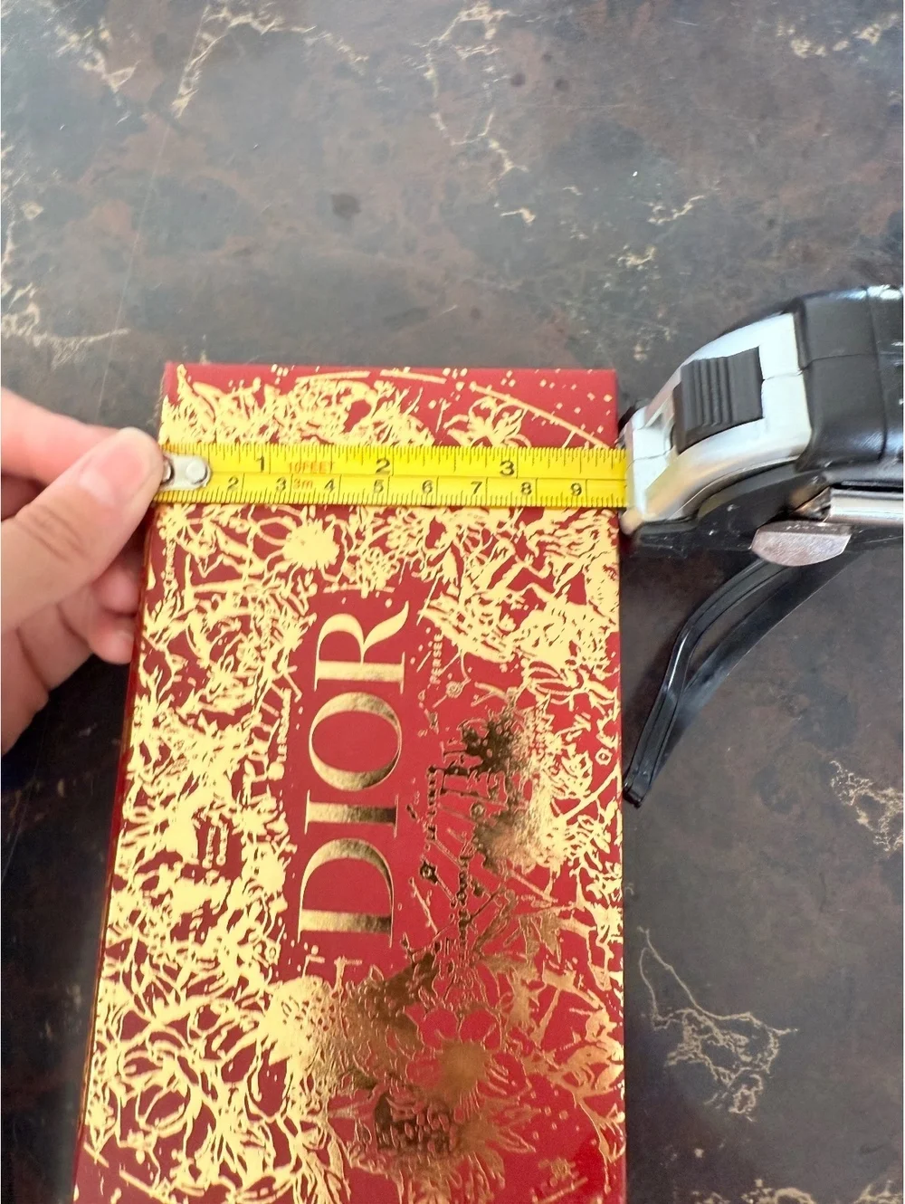 Dior Red and Gold Decorative Storage Box with Mirror